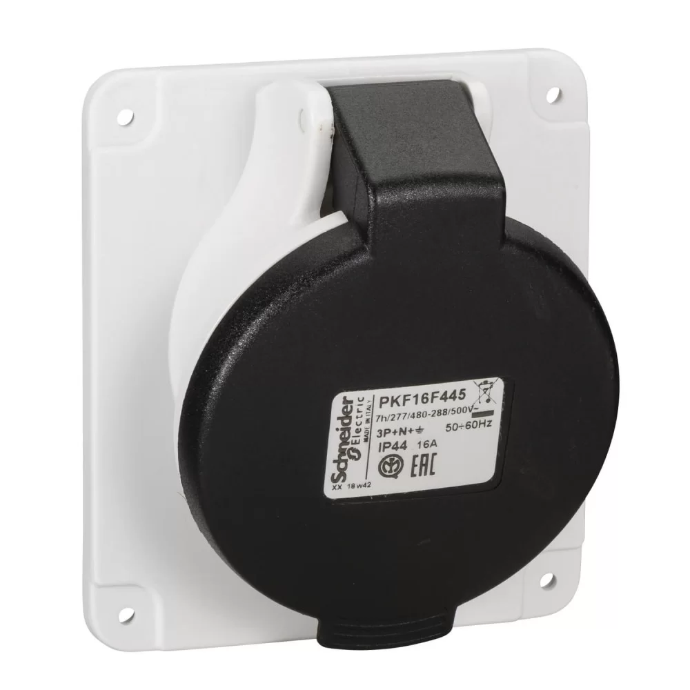 Контакт за монтаж на табло Pratika, прав, винт.свърз.- 16A- 3P+N+E- 480..500V AC  PKF16F445 SCHNEIDER ELECTRIC