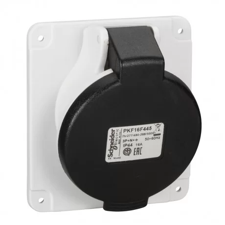 Контакт за монтаж на табло Pratika, прав, винт.свърз.- 16A- 3P+N+E- 480..500V AC  PKF16F445 SCHNEIDER ELECTRIC