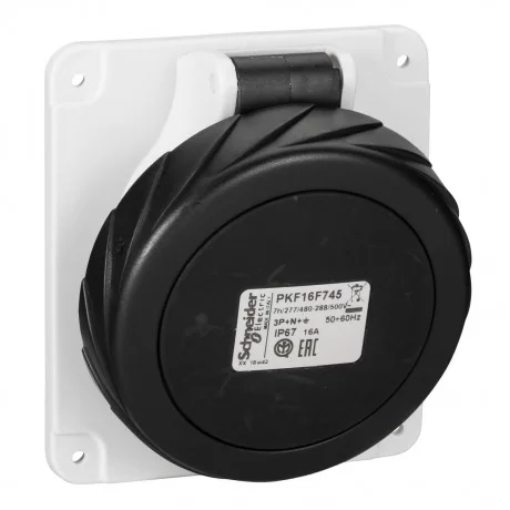 Контакт за монтаж на табло Pratika, прав, винт.свърз.- 16A- 3P+N+E- 480..500V AC  PKF16F745 SCHNEIDER ELECTRIC