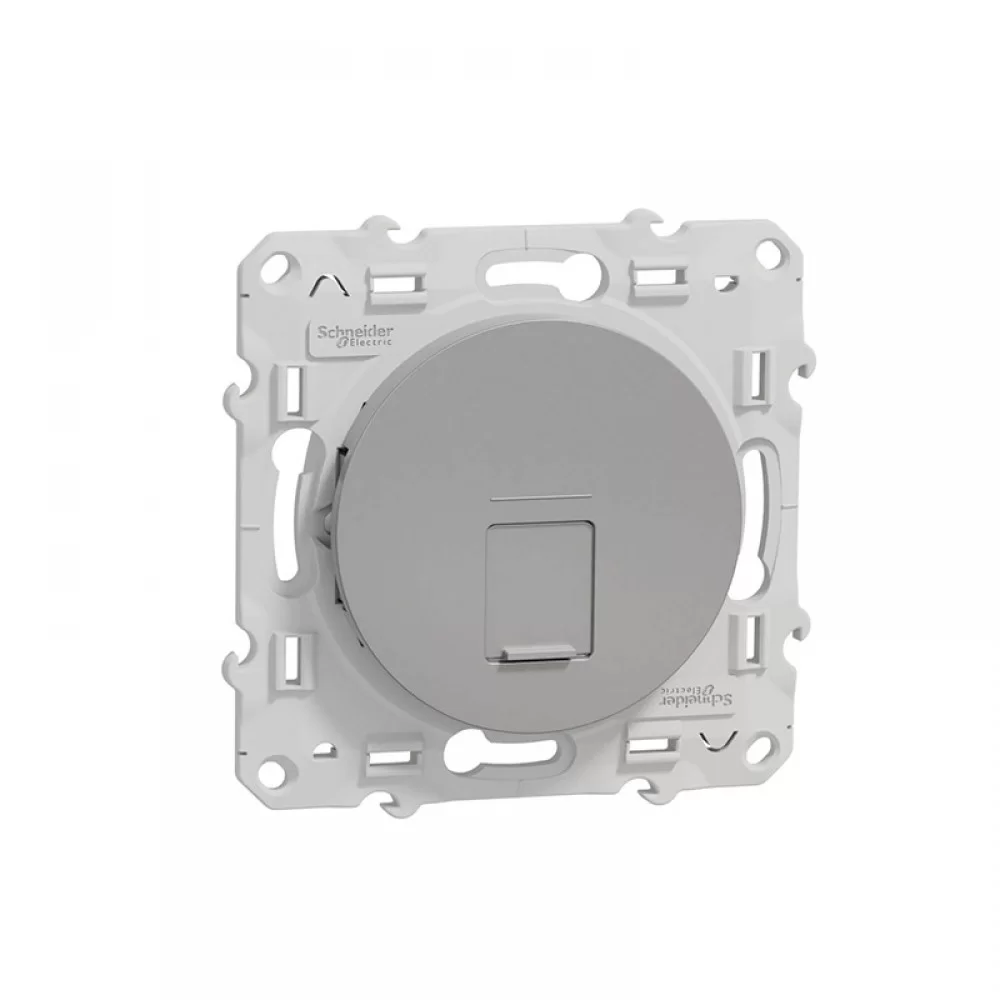 Розетка мрежова(интернет) 1 излаз RJ45 cat.6 UTP алуминий Odace S530475 SCHNEIDER ELECTRIC