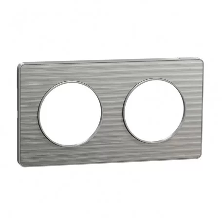 Двойна рамка  драскан алуминий кроко Odace Touch алуминий S530804J1 SCHNEIDER ELECTRIC