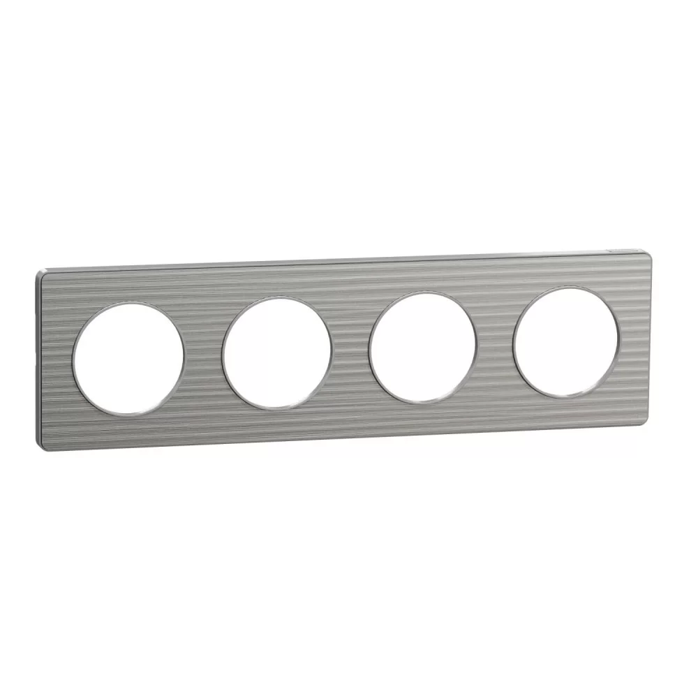 Четворна рамка  драскан алуминий кроко Odace Touch алуминий S530808J1 SCHNEIDER ELECTRIC