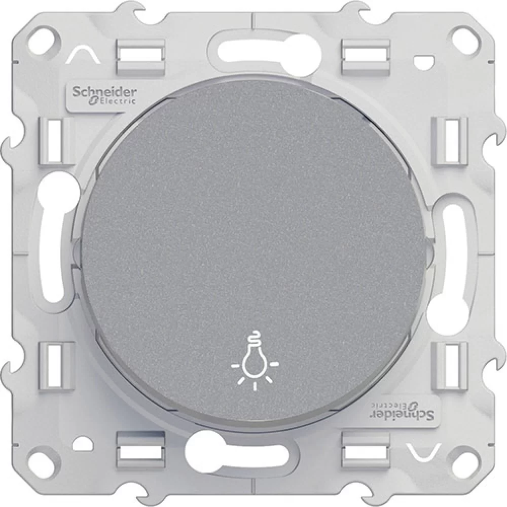 Бутон Odace 10А алуминий с безвинтови клеми S530256 SCHNEIDER ELECTRIC