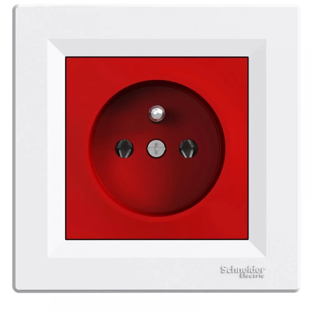 Контакт френски стандарт с червена вътр. бял EPH2800421 SCHNEIDER ELECTRIC