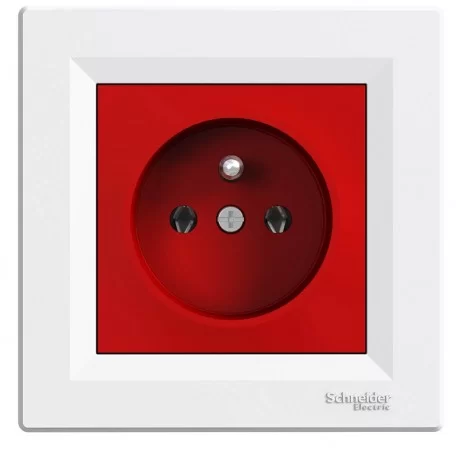 Контакт френски стандарт с червена вътр. бял EPH2800421 SCHNEIDER ELECTRIC