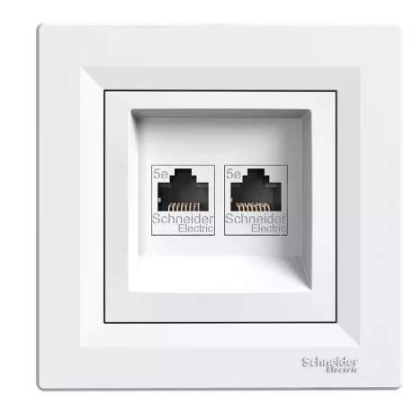 Розетка мрежова(интернет) 2RJ45 сat5e UTP бял EPH4400121 SCHNEIDER ELECTRIC