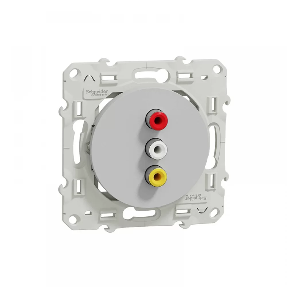 RCA Розетка алуминий (механизъм+монтажна рамка) S530464 SCHNEIDER ELECTRIC