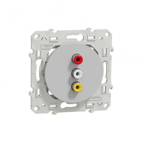 RCA Розетка алуминий (механизъм+монтажна рамка) S530464 SCHNEIDER ELECTRIC