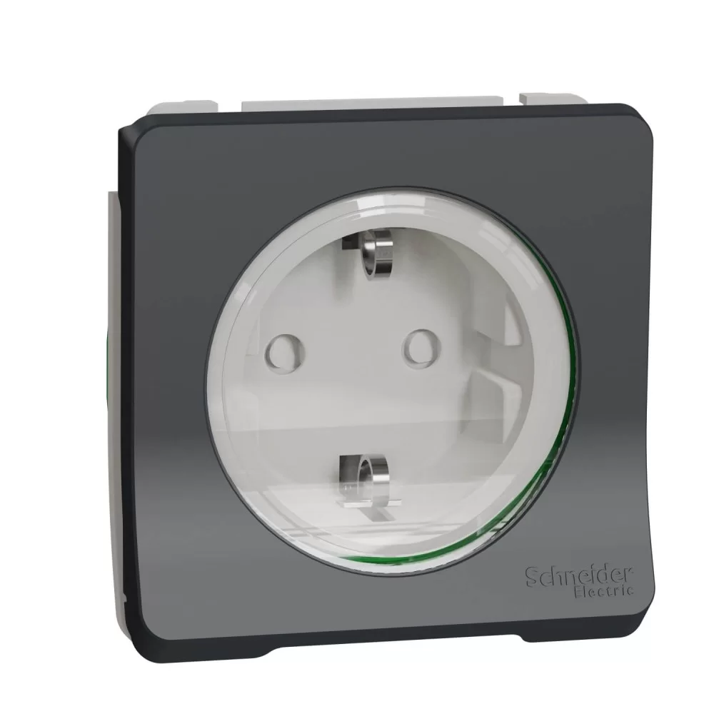 Контакт Шуко 16A 2P+E с дет. Защита безвинт. свърз антрацит MUR36134 SCHNEIDER ELECTRIC