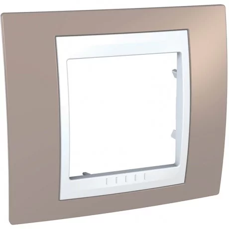 Декоративна рамка Unica Plus единична млечно кафяво/бял MGU6.002.874 SCHNEIDER ELECTRIC