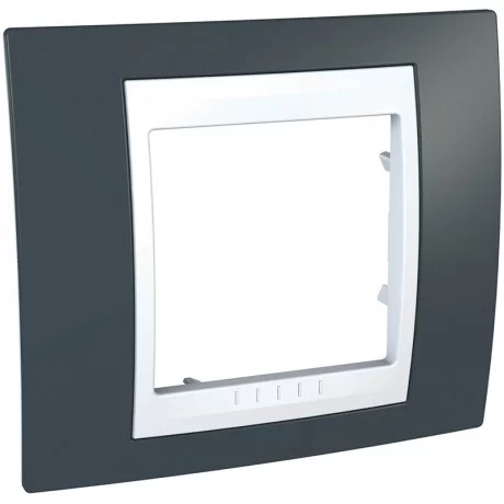 Декоративна рамка Unica Plus единична тъмно сиво/бял MGU6.002.877 SCHNEIDER ELECTRIC