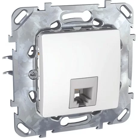Телефонна розетка RJ11 бял (механизъм+монт. рамка)  MGU50.492.18Z SCHNEIDER ELECTRIC