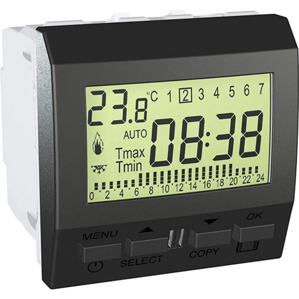 Програмируем седмичен термостат графит (механизъм) MGU3.505.12 SCHNEIDER ELECTRIC