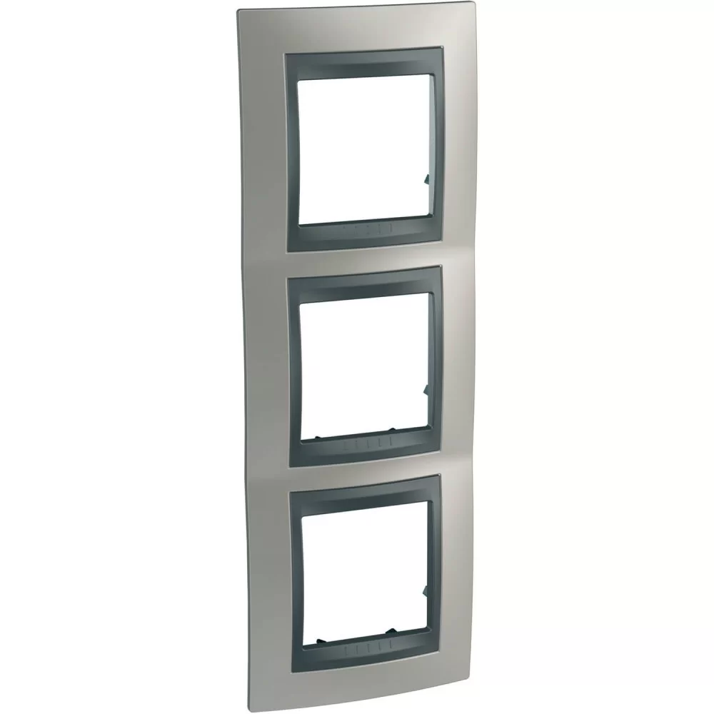 Декоративна рамка Unica Top тройна никел мат/графит MGU66.006.239 SCHNEIDER ELECTRIC