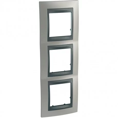Декоративна рамка Unica Top тройна никел мат/графит MGU66.006.239 SCHNEIDER ELECTRIC