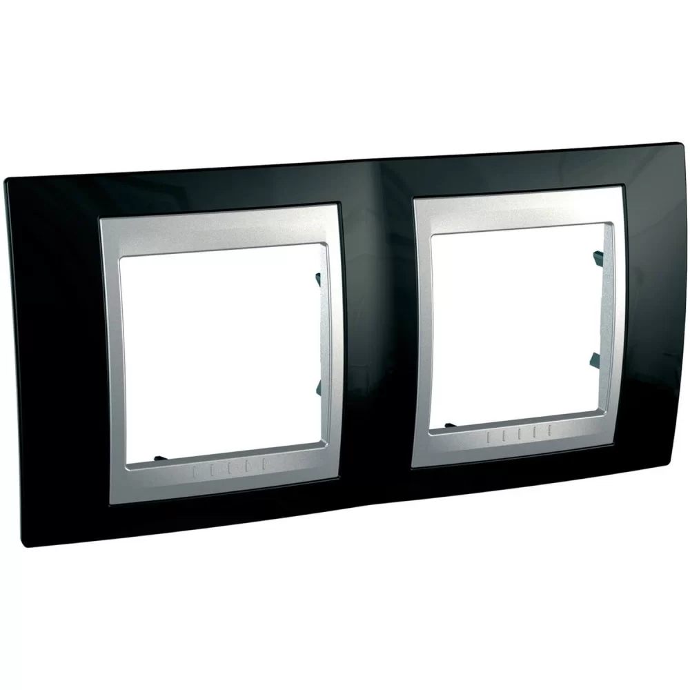Декоративна рамка Unica Top двойна родий/ алуминий MGU66.004.093 SCHNEIDER ELECTRIC