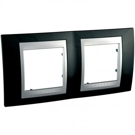 Декоративна рамка Unica Top двойна родий/ алуминий MGU66.004.093 SCHNEIDER ELECTRIC