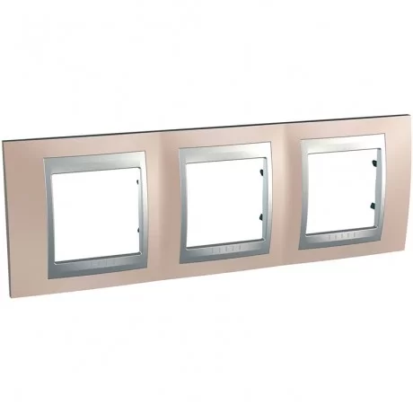 Декоративна рамка Unica Top тройна оникс/ алуминий MGU66.006.096 SCHNEIDER ELECTRIC