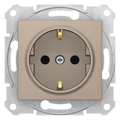 Контактен излаз Шуко титаний (механизъм+монт. рамка) SDN3000168 SCHNEIDER ELECTRIC
