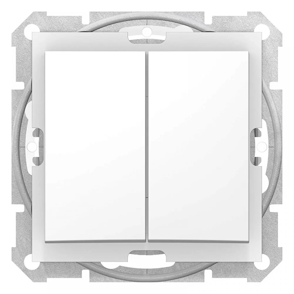 Двоен(сериен) ключ IP44 бял (механизъм+монт. рамка) SDN0300421 SCHNEIDER ELECTRIC