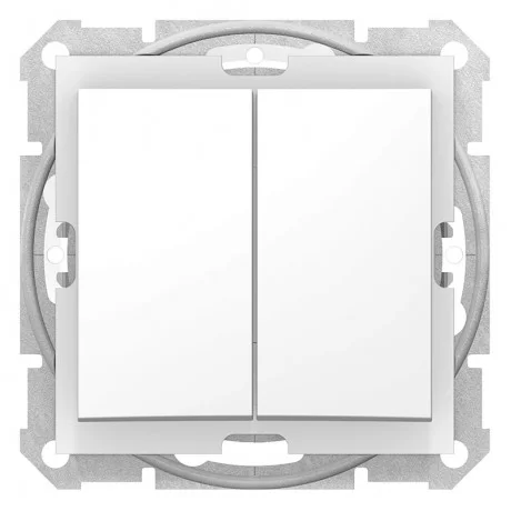 Двоен(сериен) ключ IP44 бял (механизъм+монт. рамка) SDN0300421 SCHNEIDER ELECTRIC