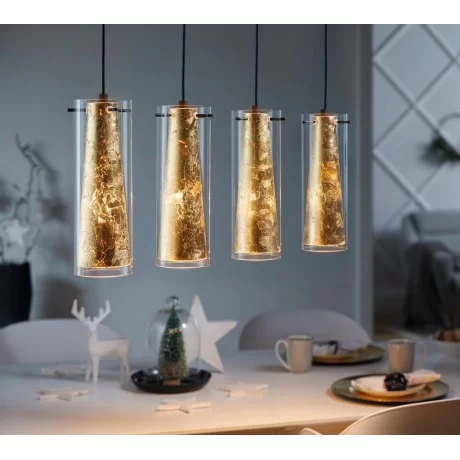 PINTO GOLD пендел стомана черно стъкло златно EGLO 97653